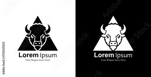 The logo design is in the shape of a bison head combined with a triangle