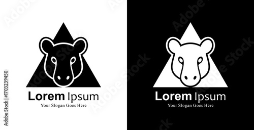 Logo design in the shape of a tapir head combined with a triangle