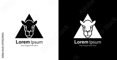Camel head logo design combined with a triangle