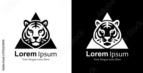 The logo design is in the shape of a tiger's head combined with a triangle