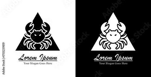 Crab shaped logo design combined with a triangle