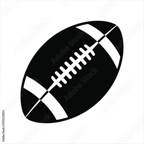 Black and White American Football Illustration Sporting Event Vector Image for Graphic Design Projects and Marketing Campaigns Celebrating Sportsmanship Teamwork and Competition