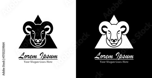 The logo design is in the form of a sheep's head combined with a triangle