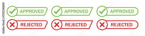 Approved and rejected vector signs, Approved rejected stamp vector graphic design