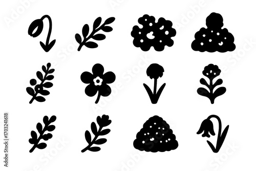 Vector creeping bluebell plant icon arctic icons tundra grass cotton mound moss