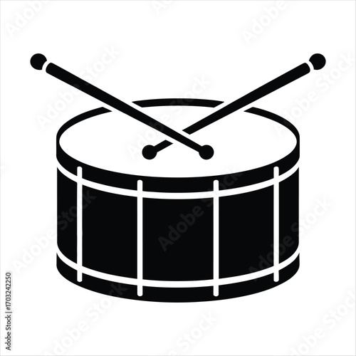 Isolated drum instrument with drumsticks vector illustration perfect for music projects and minimalist design for musical instruments lessons and entertainment applications
