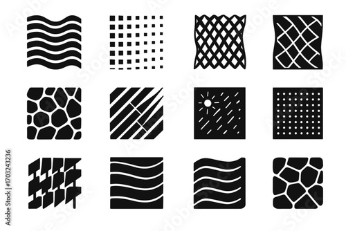 Parametric surfaces fenestration profile mesh facade stone icons icon vector shading cellular