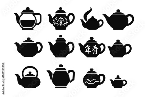 Vector icons icon handle engraved tiered wave teapot lid geometric sampling modern