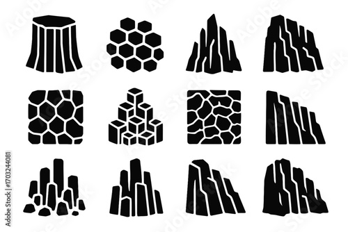Wall columns icon basalt vertical icons vector shapes tall texture column rock