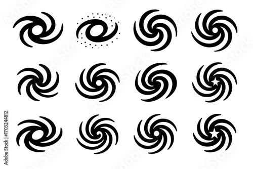 Spiral space galaxy icon galactic whirlpool twisted icons vector core arm
