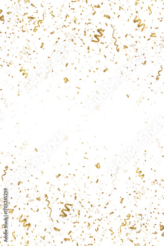 3D Dynamic golden confetti background.