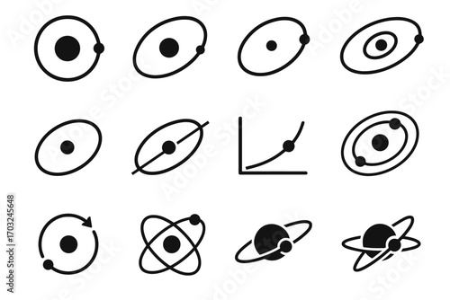 Vector resonance trajectories nodes planet inclined orbit icon circular points model