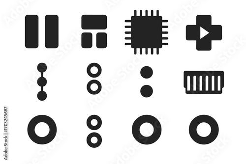 Vector diode transistor pcb footprint connector holes mounting icon pads edge icons