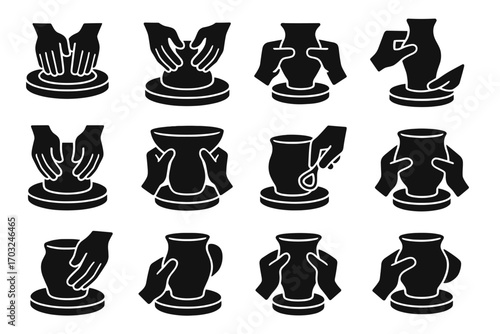 Sides outward clay vector evening shaping icons expanding edge tapering spin icon