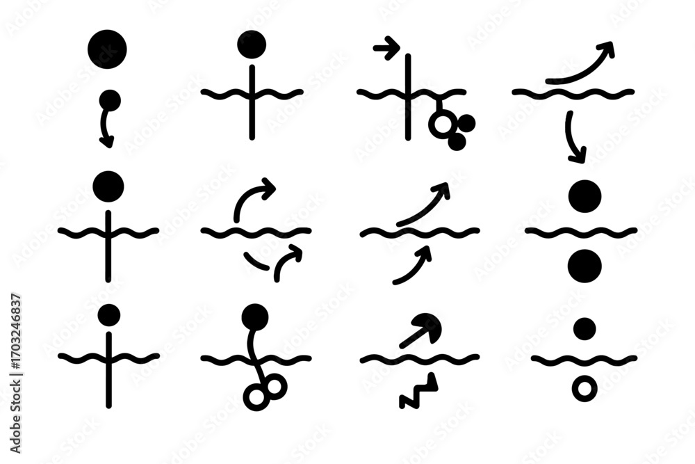 Obraz premium Symbol icons vector molecule icon cell messenger point trigger signaling transmembrane arc