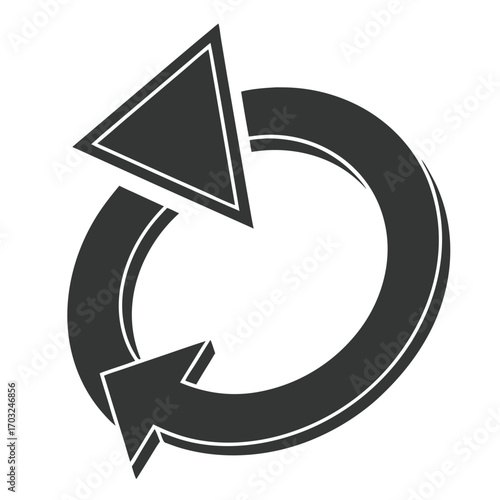 Circular Arrow Icon Representing Refresh or Reload Action.