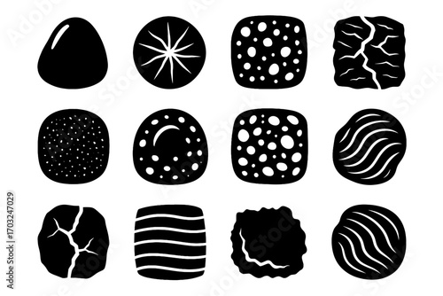 Rock volcanic icon fluid vector crack fine texture skin lava vesicular scorched