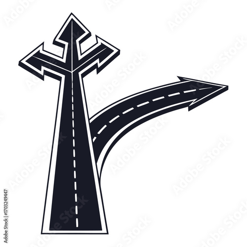 Road Forking Directions, Choices, Crossroads, Road Trip, Decision Making.