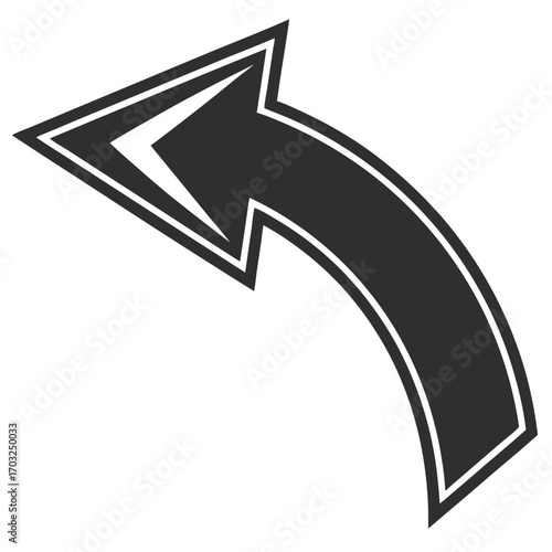 Curved Arrow Pointing Left - A Directional Graphic.