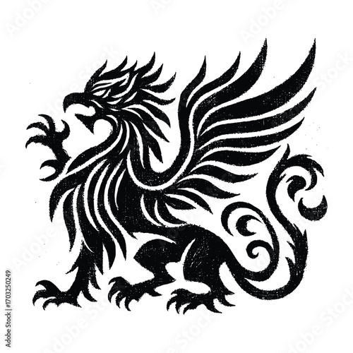 Vintage Griffin Mythical Creature Illustration