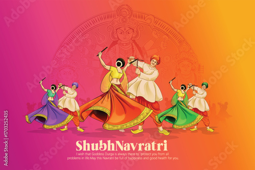 Garba Dance Celebration During Navratri Festival with Joyful Participants
