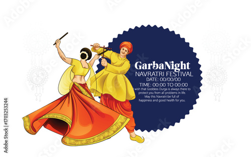 Garba Dance Celebration During Navratri Festival with Joyful Participants