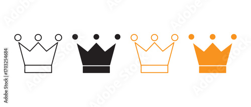 crown icons set. in different styles isolated on white background.