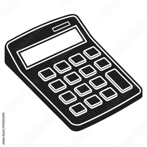 Isometric Calculator Illustration - Financial Tool for Calculations and Accounting.