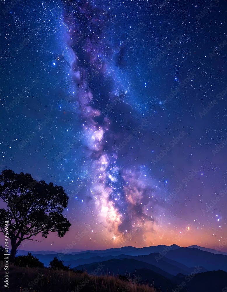 Fototapeta premium Majestic night sky with Milky Way