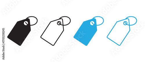 Set of price tag icons. in different styles isolated on white background.