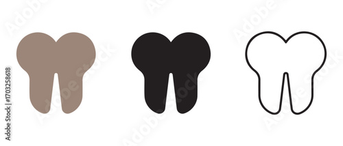 Tooth icon set. in different colors isolated on white background.