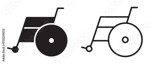 Wheelchair icon. isolated on white background, disability and accessibility symbol.