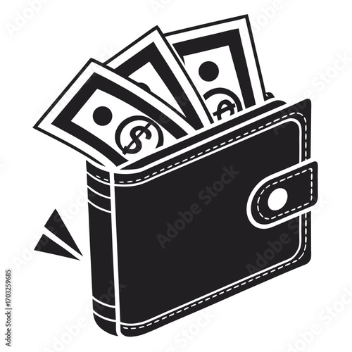 Wallet with Money Inside, Financial Security, Cash in Wallet, Money Management, Financial Resources, Personal Finance.