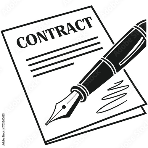 Contract Signing with Pen.