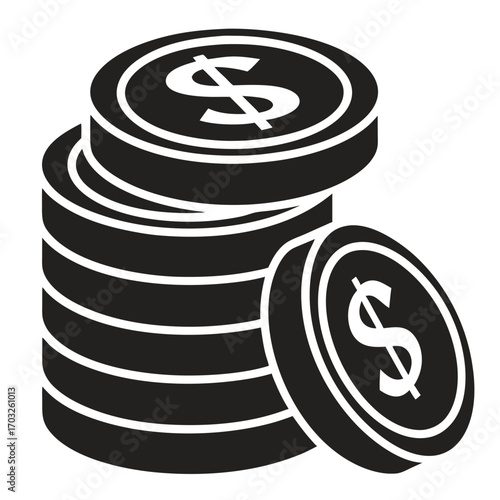 Stack of dollar coins representing wealth and financial success.