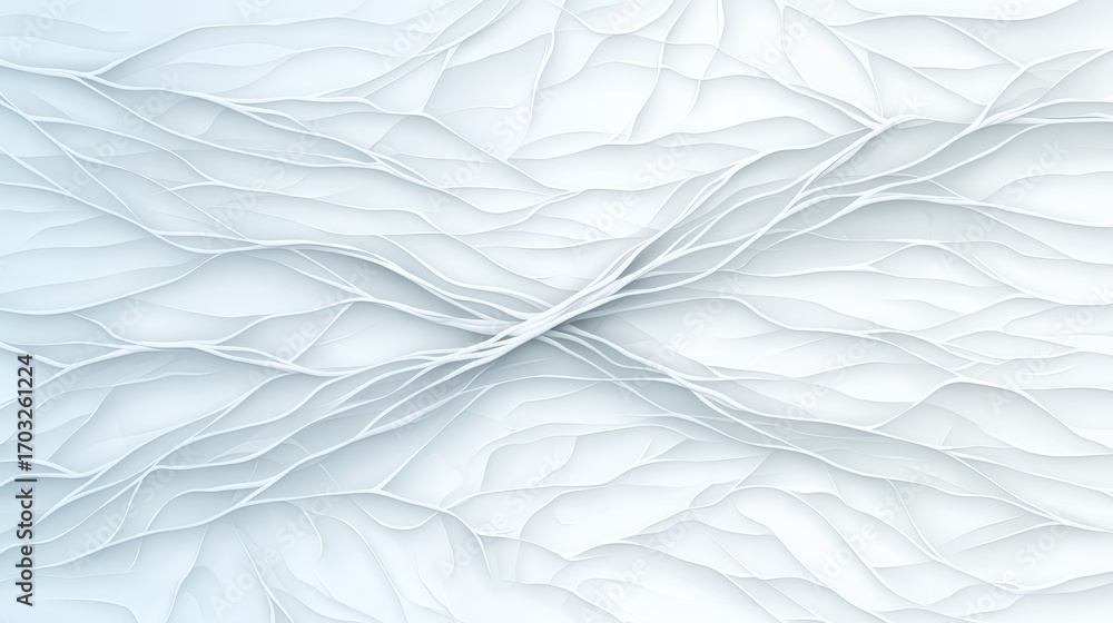 Obraz premium Abstract White Wave Pattern with Smooth Curves and Subtle Depth for Modern Design