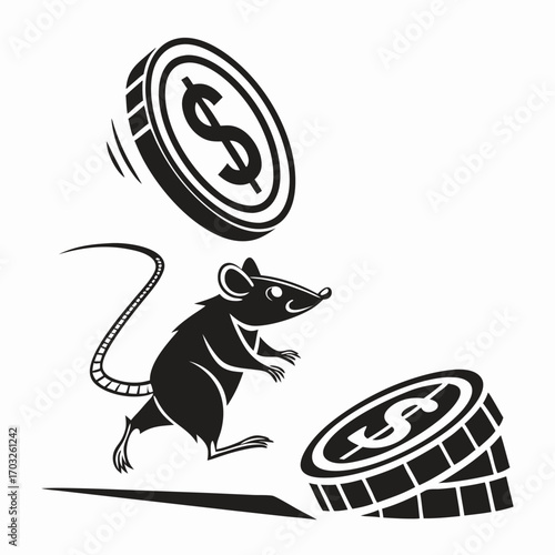 Mouse and Money Illustration.