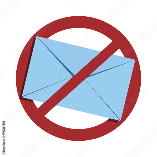 No messages, do not send, no spam,  not sended mail icon vector illustration