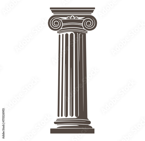 Elegant vector illustration of an ancient classical corinthian style column on white background
