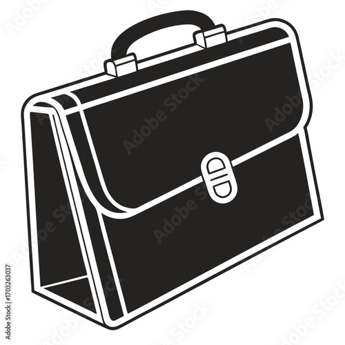 Black briefcase for business professional.