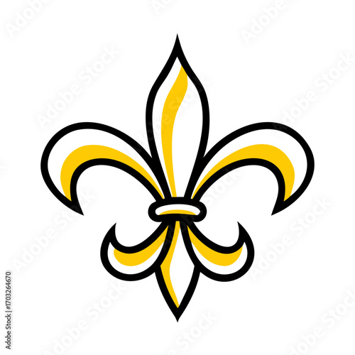 Stylized golden fleur de lis on black background