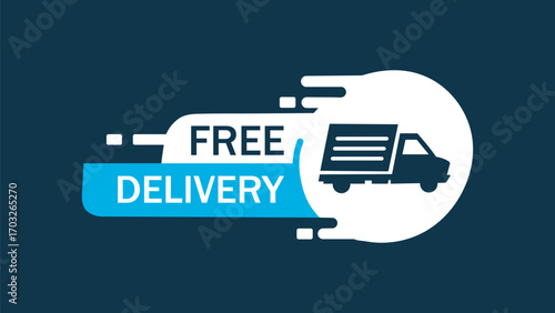 Free shipping delivery service logo badge and vector design 