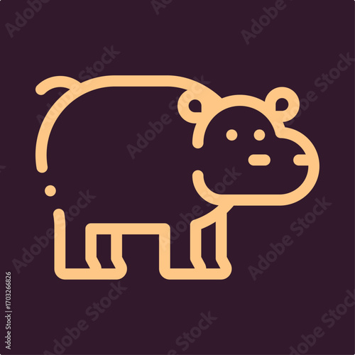 Hippo symbol artwork trendy useful vector Illustration design magnificent colorful background