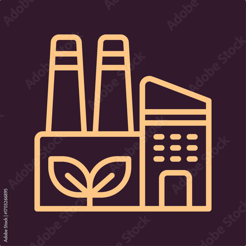 Factory smoke stacks symbol artwork trendy useful vector Illustration design magnificent colorful background