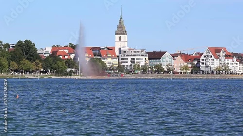 View of Friedrichshafen from the observation deck at the entrance to the harbour