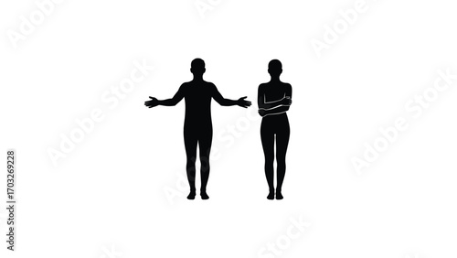 Expressive Gestures of Two Silhouetted Figures in a Minimalist Setting