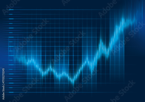 Abstract Blue Digital Audio Spectrum Sound Equalizer Effect. Modern Sound wave background. Dynamic equalizer vibration. Audio track shine graph of frequency. Music radio sound effect pulse concept.