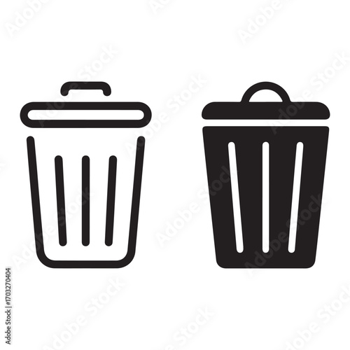 Garbage and recycle container symbols