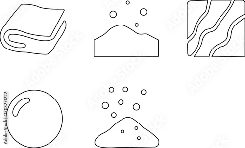 Solid icons set , Hotel services solid icons set – filled style hospitality, accommodation,:Cleaning tools solid icons set – silhouette, filled, housekeeping and hygiene tools design tools.
