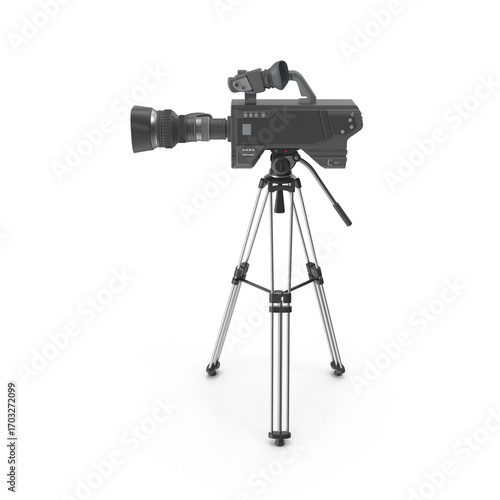 Obraz na plátně Studio video camera mounted on tripod for professional recording